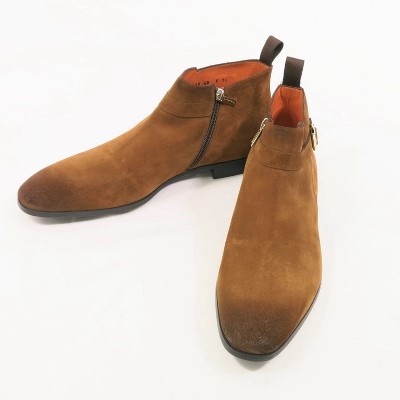 状態も良くオススメです【極美品】SANTONI サイドジップブーツ 本革 ダークブラウン UK8.5