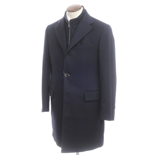 CORNELIANI(コルネリアーニ)チェスターフィールドコート/MILESTONE/ネイビー/状態ランクC/イタリア製/襟パーツ取り外し可/