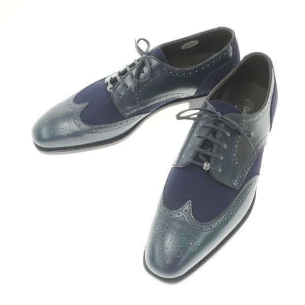 OTSUKA(大塚製靴)ドレスシューズ/ネイビー/状態ランクS/日本製/セミスクエア/スエードコンビ/