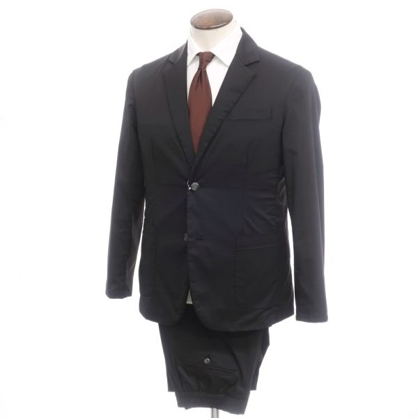 giab's ARCHIVIO（ジャブス アルキヴィオ）ストレッチ2つボタンスーツ/ブラック/状態ランクB/イタリア製/