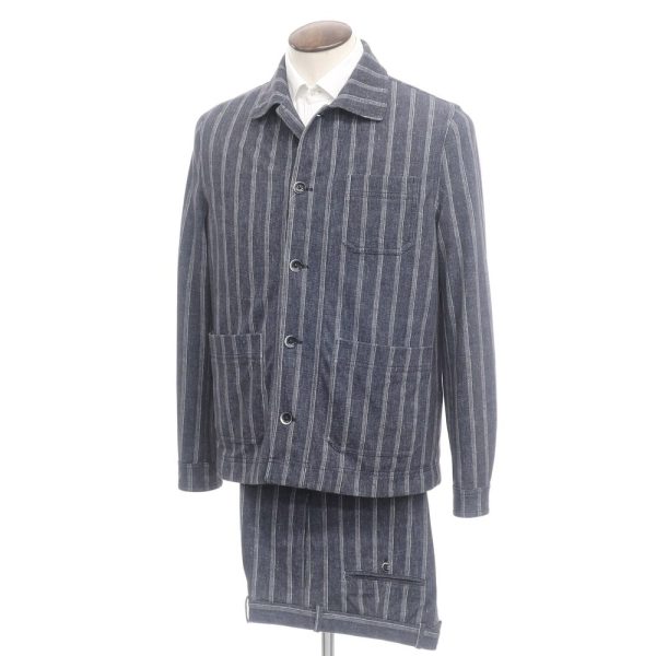 CIRCOLO 1901(チルコロ1901)セットアップ/ストライプ柄ネイビー×ホワイト/状態ランクB/ルーマニア製/