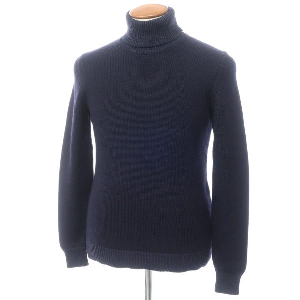 ROBERTO COLLINA(ロベルトコリーナ)タートルネックニット/ネイビー/ミドルゲージウールニット/状態ランクA/イタリア製/