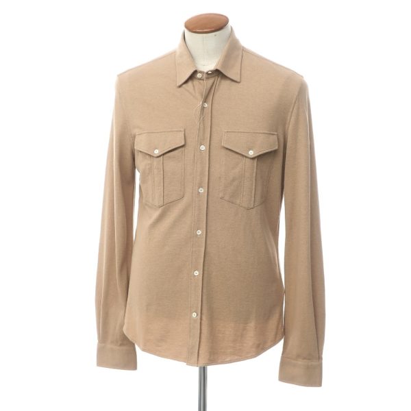 Brunello Cucinelli（ブルネロクチネリ）ン鹿の子生地カジュアルシャツ/ベージュ/状態ランクA/イタリア製/LEISURE FIT/