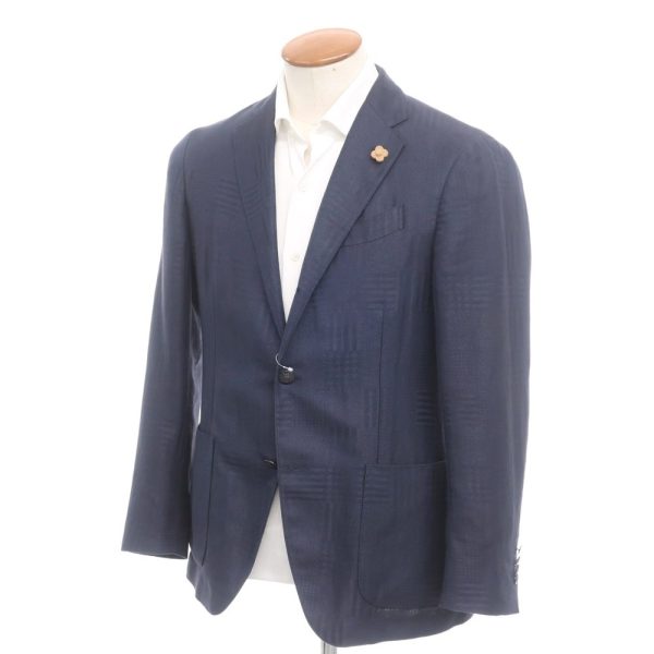 LARDINI(ラルディーニ)アンコン仕立ての3Bカジュアルジャケット/ネイビー/状態ランクB/イタリア製/