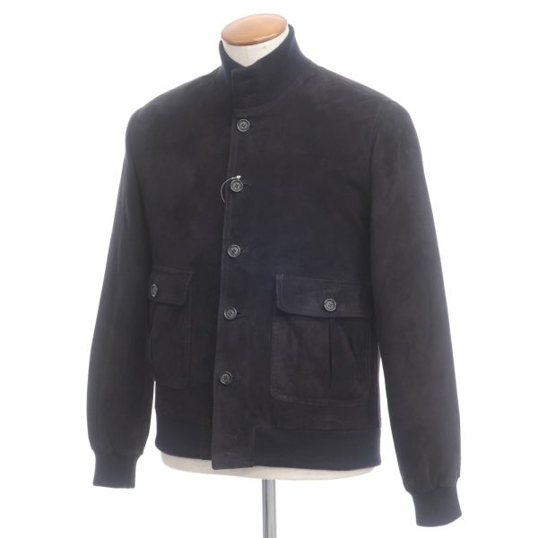 Valstar（ヴァルスター）ダウンジャケット/ネイビーゴーとスエード/状態ランクB/イタリア製/