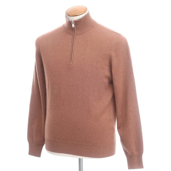 Brunello Cucinelli(ブルネロクチネリ)ハーフジップニットプルオーバーニット/ブラウンカシミア/状態ランクA/イタリア製/