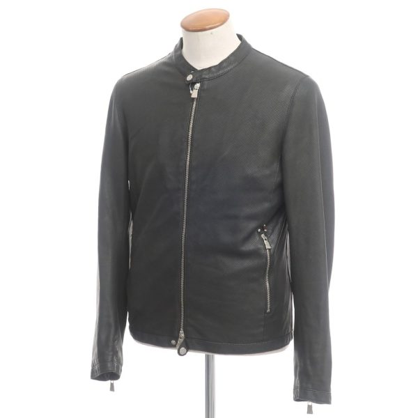 Delan（デラン）シングルライダースジャケット/ブラック/ラムレザー/状態ランクB/イタリア製/