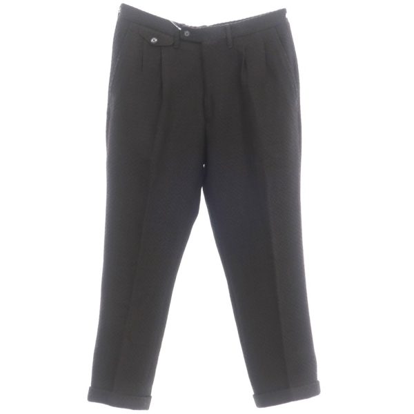 VIGANO(ヴィガーノ)秋冬向きウールカジュアルスラックスパンツ/ブラウン×ブラック/状態ランクB/ルーマニア製/